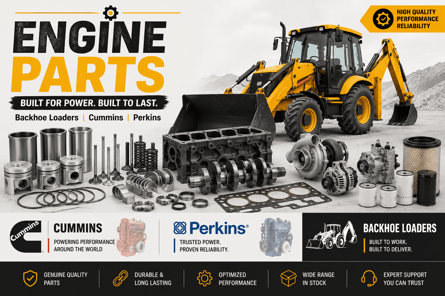 Engine Parts ( Backhoe Loaders I Cummins I Perkins )